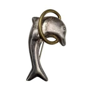Vintage Sterling Silver Brooch Pin Taxco Mexico Dolphin Handmade Artisan